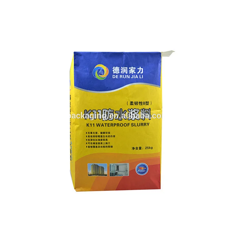 Made in china kraft paper block bottom bag for mineral granular such as powder,waterproof slurry,glue,cement