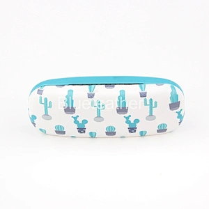 Blue Cactus Bonsai Ball Cactus Hard Optical Case for Students