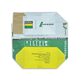 Printed kraft paper valve bag for packing putty, glue, mortar, plaster 5kg
