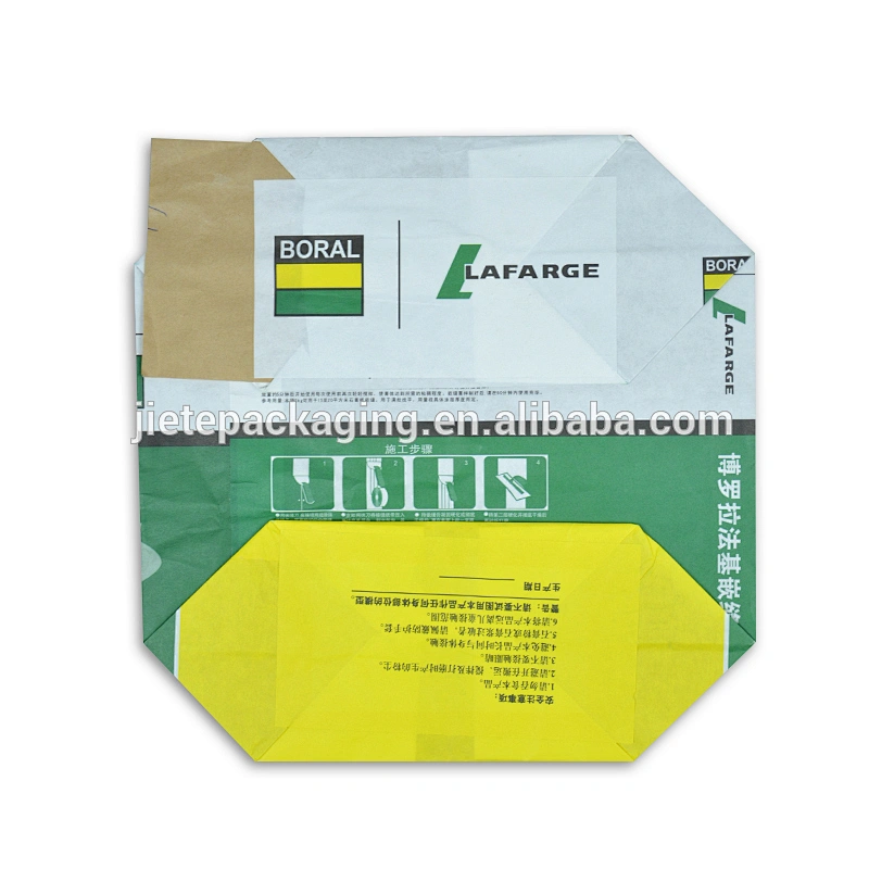 Printed kraft paper valve bag for packing putty, glue, mortar, plaster 5kg