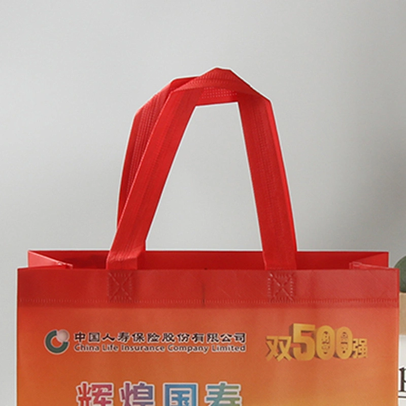 Red reusable grocery custom shopping bag manufacturers