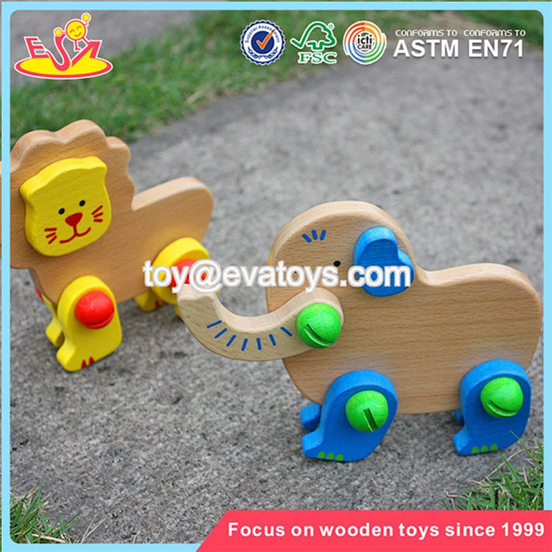 Wholesale new arrival animals wooden knock toy interesting kids wooden knock toy W12D018