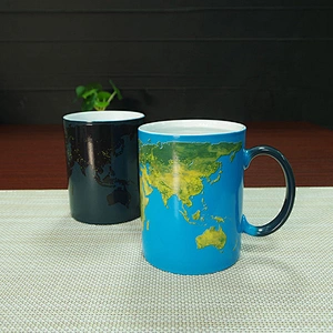 Promotional in-stock Office use Water Cup Heat Sensitive Color Changing Cup Creative Magical Discolored Coffee Mug