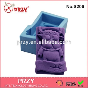 S206 PRZY 2d cow shaped silicone soap mold