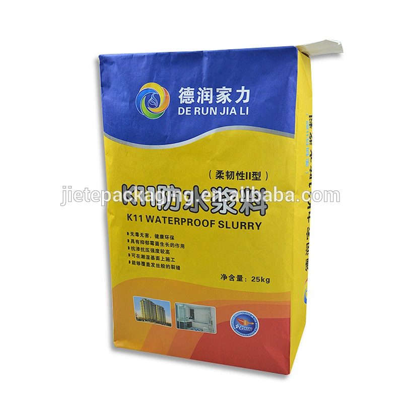 Made in china kraft paper block bottom bag for mineral granular such as powder,waterproof slurry,glue,cement