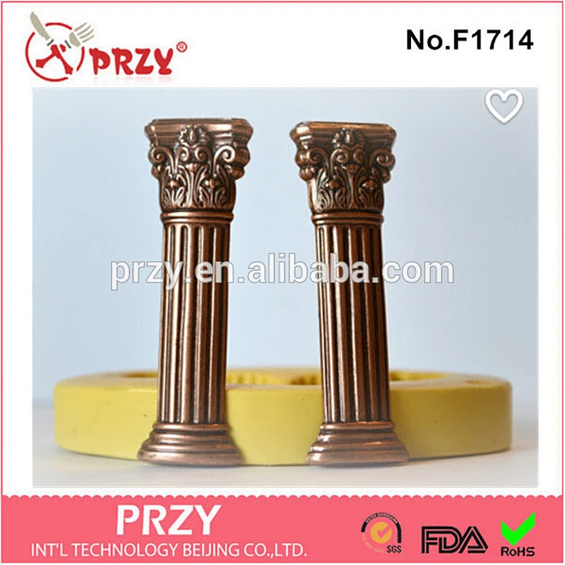 F1714 Silicone Roman Column Pillars Fondant Sugar Paste Bead Mold Clay Mould Decorating silicone molds cake deco