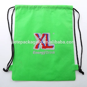 Green cheap fabric string non woven shoe bag