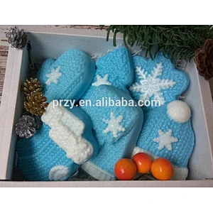 PRZY Silicone molds knitted snow flake hat soap mold silicone soap mold candle mold