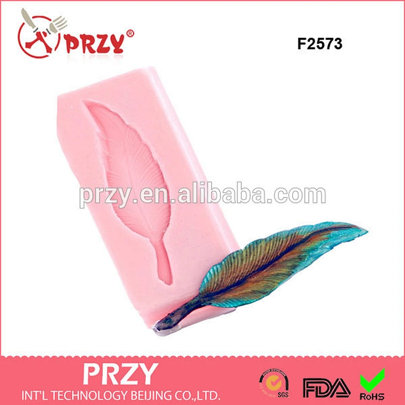 F2573 Feather Silicone Mold Mould Food Safe Fondant Sugar Chocolate Candy Butter Cream Cheese Mint Mould