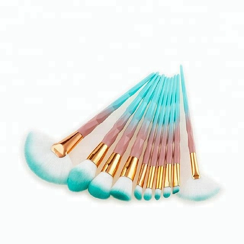 Newest Bamboo Design Handle 10pcs Cosmetic Makeup Brush Set With Soft Hair For Beauty