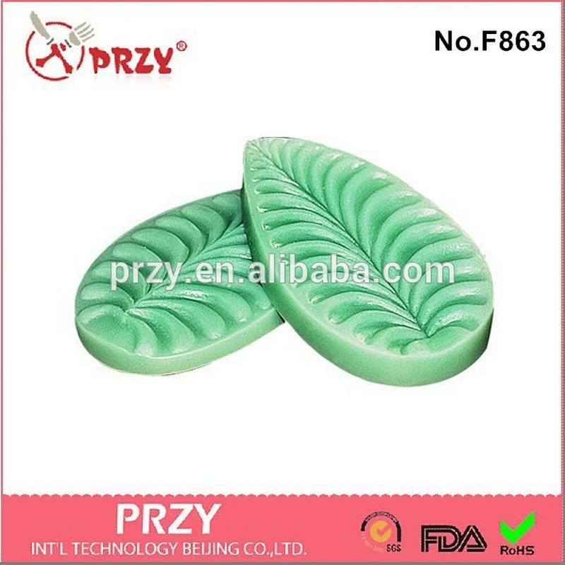 S863 sugarcraft leaf shape silicone cake mold