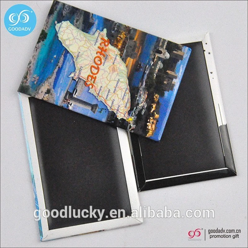 Souvenir items square metal tin fridge magnet sticker