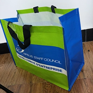 Wholesale customized stand up pp non woven shopping bag