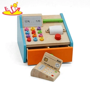 2019 New design pretend play wooden supermarket toy set for kids W10A096