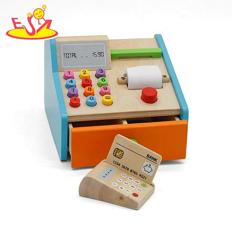 2019 New design pretend play wooden supermarket toy set for kids W10A096