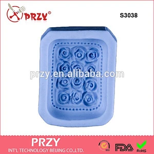 S3038 hot sale rose bar shaped silicone soap mold/handmade decorative molds
