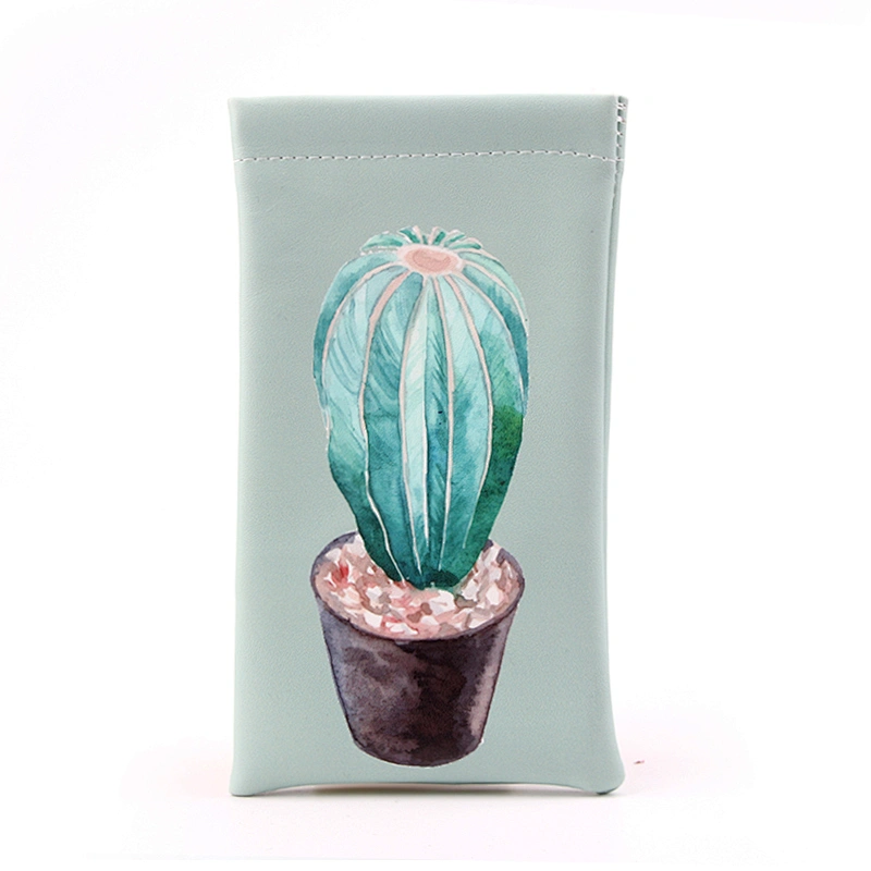 Cactus Printing Soft Sunglasses PU Pouch Glasses Pouch