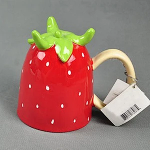 Strawberry porcelain cup