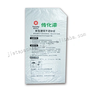 Moisture proof white plastic bopp laminated pp dry mortar bag for building sand, wall putty, cement,tile adhesive