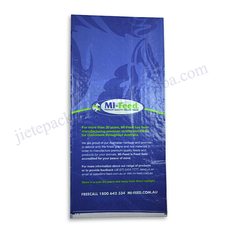 Moisture proof pp woven animal feed bag 20kg plastic pet food packaging sack