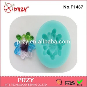 2015 Newest Top Selling Resin Flower Fondant Silicone Cake Mold