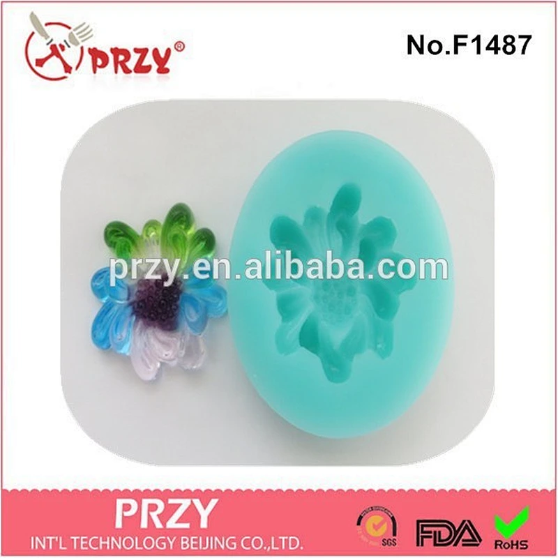 2015 Newest Top Selling Resin Flower Fondant Silicone Cake Mold