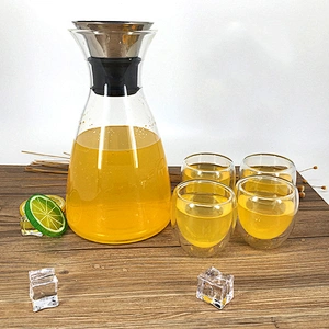 High quality triangle cold water juices bottle 1400ml glass bottle stock goods