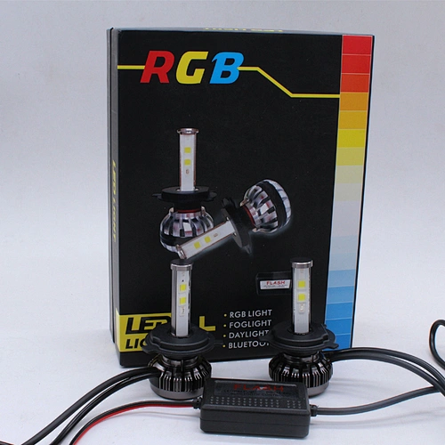 2018 RGB H7 Led Headlight Bulbs With Bluetooth Remote