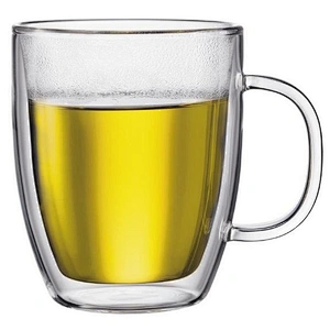 Wholesale Beer Tea Mug Double Wall Glass Cups Customized Logo Water Glass Mug with Handle 475 ml