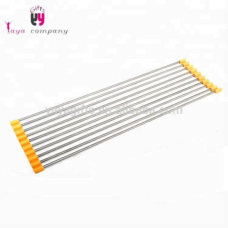Silicone Folded Stainless steel Organizer Pan Pot Lid Roll Utensil Kitchen Sponge Holder