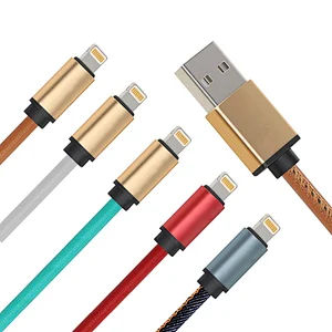 wholesale china 8 pin PU leather coil fast usb phone charger cable  for iphone 6