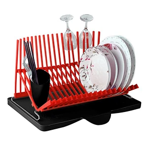 Best price green plastic corner modern dish rack kitchen accessories tools