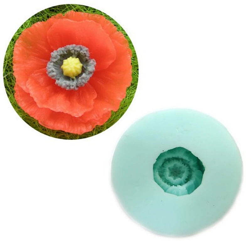 HC0020 3D molds Poppy silicone soap mold for flower bouquet handmade soap making molds