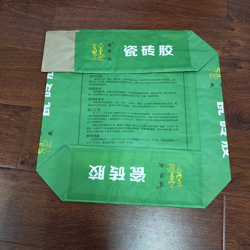 kraft paper flour bag with valve port for cement ceramic tile glue putty powder 25kg