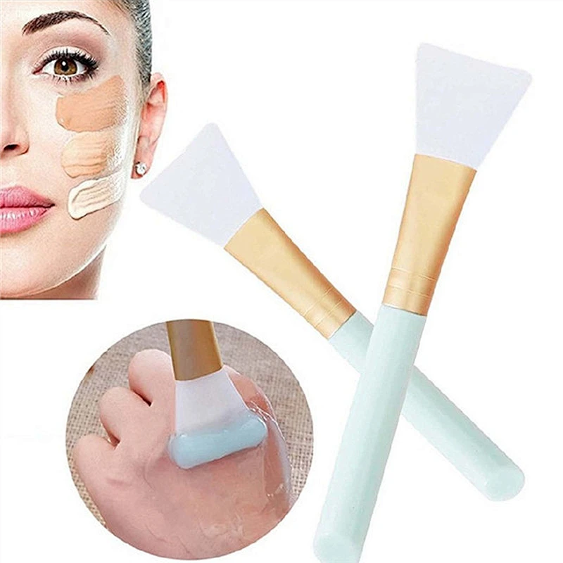Newest Professional Beauty 2pcs Silicone DIY Facial Mask Brush Foundation Makeup Brush With High Quality