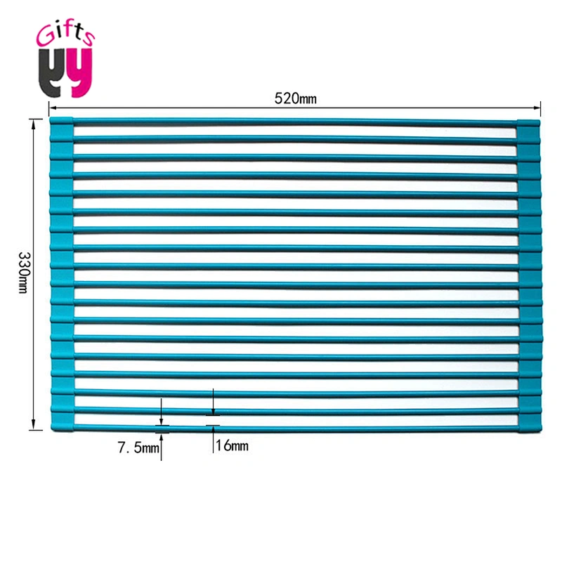 over the sink roll-up silicone dish kitchen drying rack