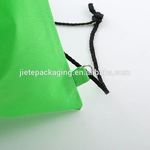Green cheap fabric string non woven shoe bag