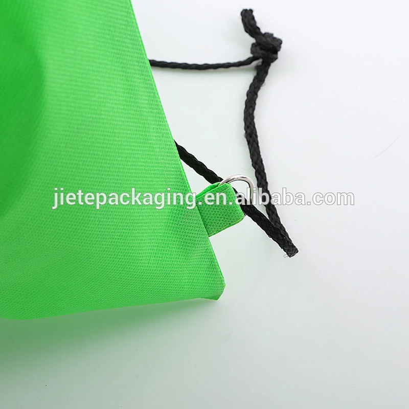 Green cheap fabric string non woven shoe bag