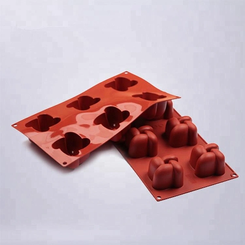 6cavities Flower-shaped Cake baking molds Mousse mould silicone Ice Molds