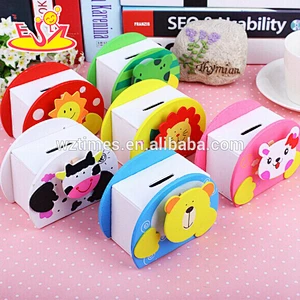2018 wholesale baby wooden piggy bank, lovely kids wooden piggy bank hot sale children wooden piggy bank W02A020