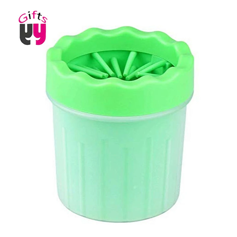 Dog Foot Paw Cleaner Cup 6 Inch Portable Pet Foot Paw Washer Cup Soft Paw Cleaning Brush Cup for Medium Dogs