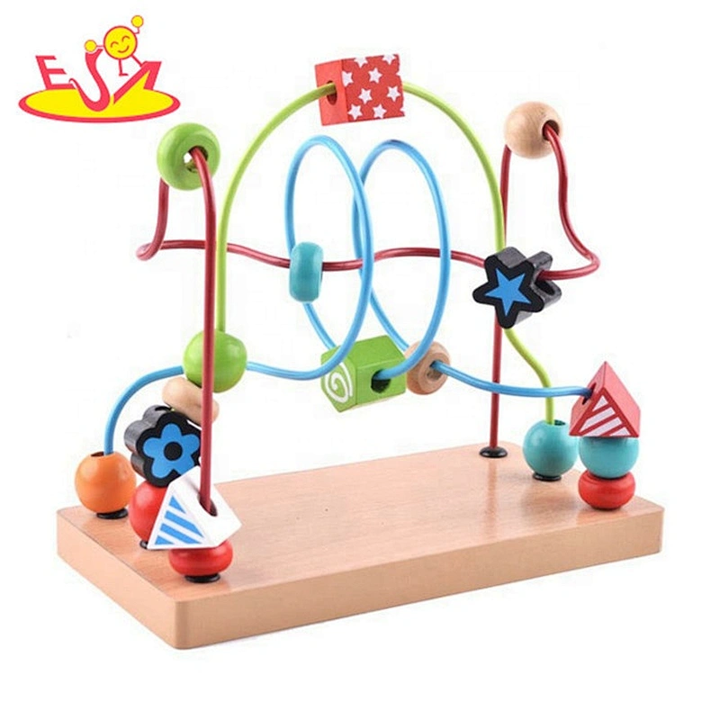 2018 Hot sale educational wooden busy beads toys for toddlers W11B209