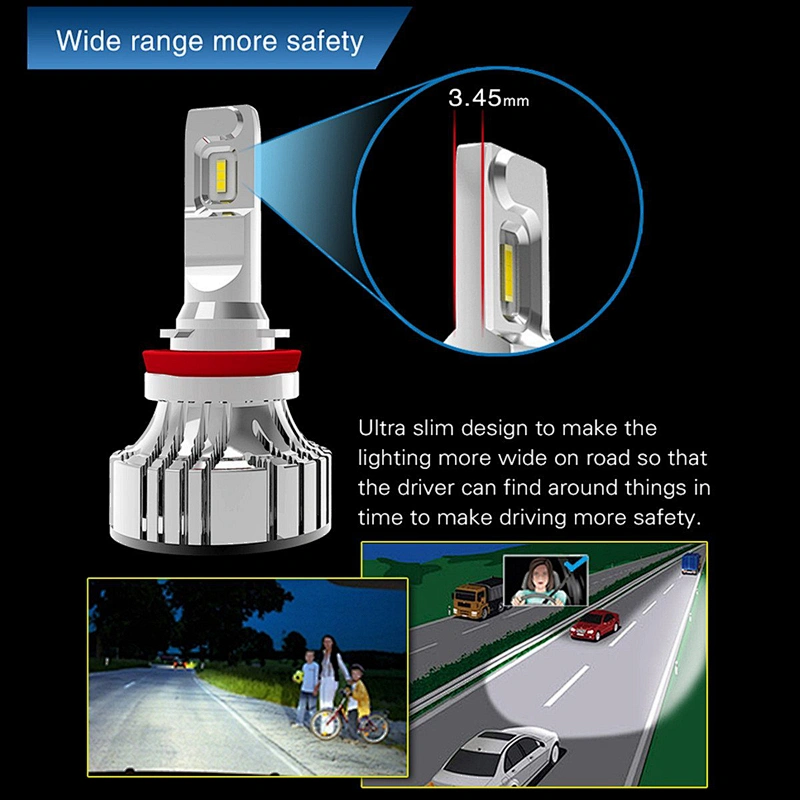 F2 LED headlight 35W 6000LM white and yellow H4 model