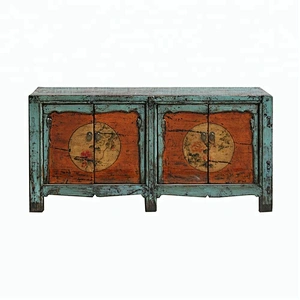 wholesale chinese antique reproduction distressed painted cracked storage furniture