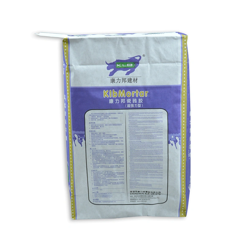 kraft paper block bottom valve bag for packing putty, mortar, glue, cement packaging bag
