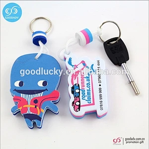 Hot selling advertising gift eva foam floating keychain with custom printed logo