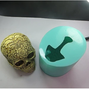 QT0006 Silicone Mold eyebrows with flowers skull Silicone Soap Mold 3d Handmade Candle Mold Food Grade Silicone mould