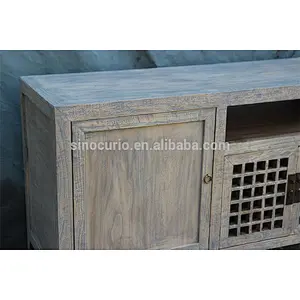 2018 antique living room recycle wood natural tv stand & cabinet