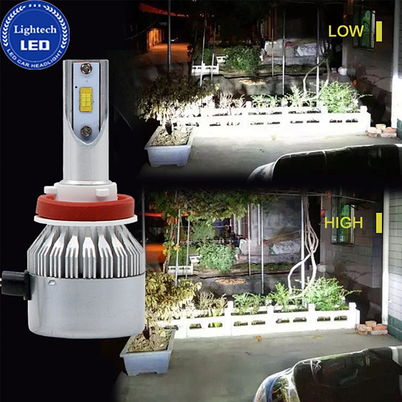 High Quality Dual Color Led Headlight C6 Led Auto Light Lamp H4 H13 9004 9007 H1 H3 H7 H8 H9 9005 9006 Headlight Car Led H11
