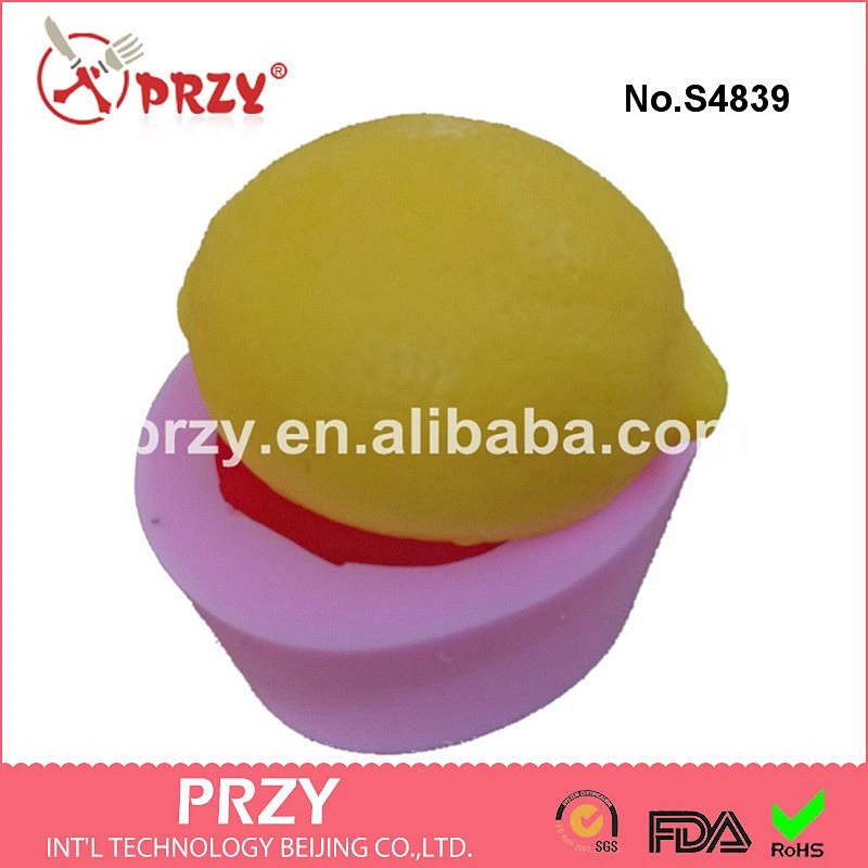 S4839 Hot Sale lemon Shapes Silicone Cake Baking Mould Cute Fruits silicone soap molds
